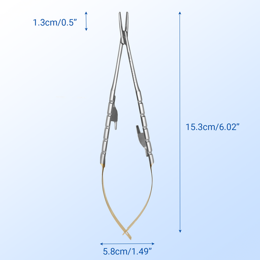 JMU Micro Surgery Needle Holder - 6 Inch Straight Stainless Steel 1pc/pack - JMU DENTAL INC