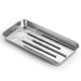 JMU Dental Flat Tray SL 304 Stainless Steel 8.7"x4.5"x0.9" 4PCS/Bag - JMU DENTAL INC