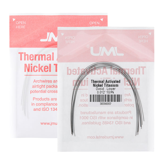 JMU Thermal Activated  Nickel Titanium Archwire Ovoid Round 10/Pk - JMU DENTAL INC