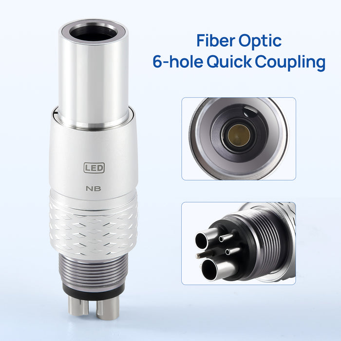 COXO CX207-G Fiber-optic Quick Coupler, for High-speed Air Turbine Handpiece, 6-hole (fit into NSK or COXO H16-NSPQ handpiece) #229-GN