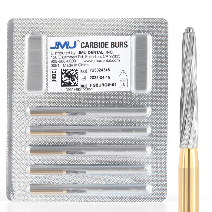 JMU Safe End Carbide Burs 25mm FG SURG #152 5/Pk