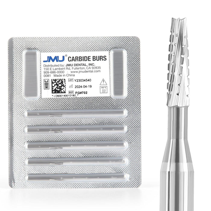 JMU Carbide Burs, Taper Fissure Crosscut, 5/pk - JMU Dental