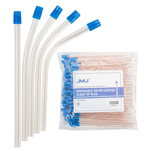 JMU Dental Disposable Saliva Ejector Blue Tips 100/Bag - JMU DENTAL INC
