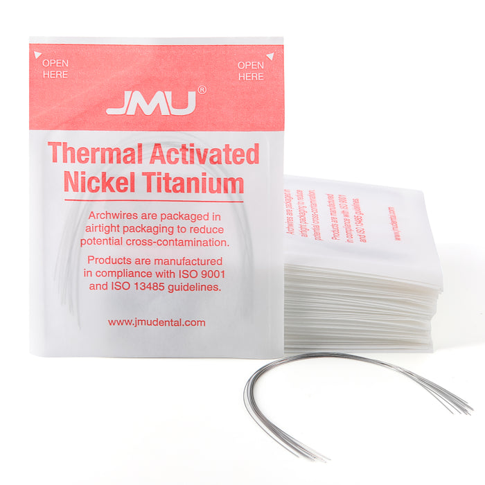 JMU Thermal Activated  Nickel Titanium Archwire Ovoid Round 10/Pk - JMU DENTAL INC