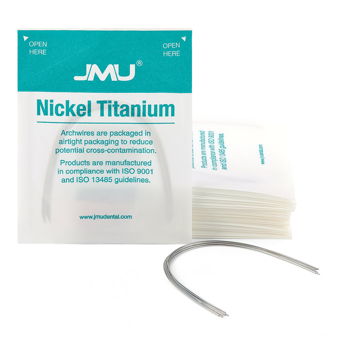 JMU Nickel Titanium Archwire Ovoid Rectangular 10/Pk - JMU DENTAL INC