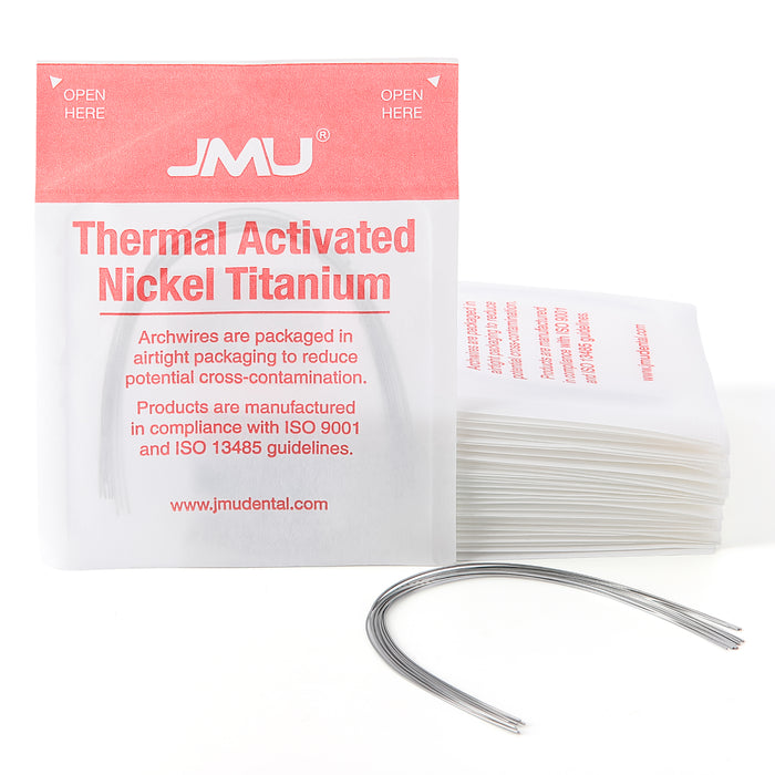 JMU Thermal Activated Nickel Titanium Archwire Natural Round 10/Pk - JMU DENTAL INC