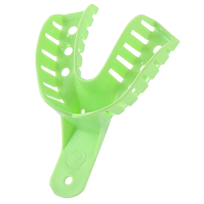 JMU Disposable Dental Impression Trays Green Perforated 12Pcs/Bag