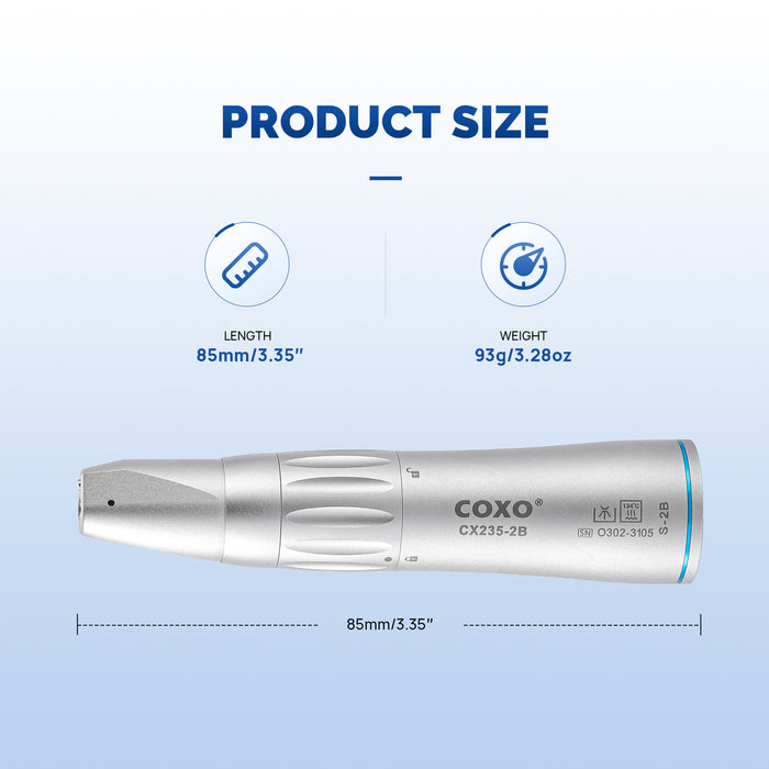 COXO CX235-2B Low-speed Electric Handpiece, 1:1 Inner Channel, Straight Handpiece, Max.40,000rpm.  #S-2B