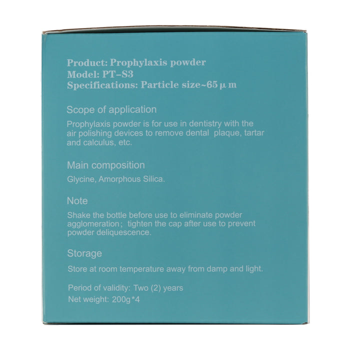 Woodpecker Prophy Air Polisher Prophylaxis Powder 65um Glycine #GENTLE 4 Bottle/Unit - jmudental.com