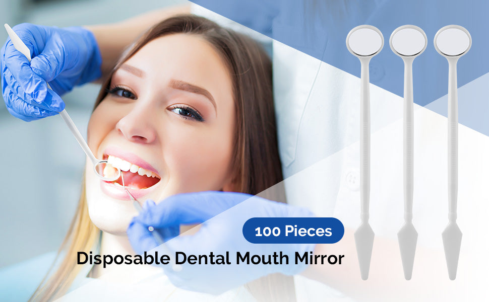 JMU Disposable Dental Mouth Exam Mirror 100/Bag