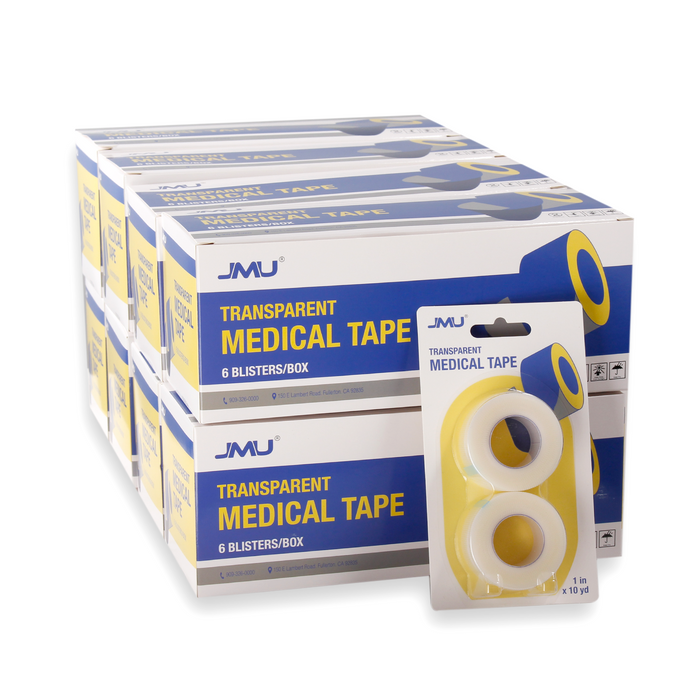 JMU Transparent Medical Tape 1"x10 Yards 12 Rolls/Box