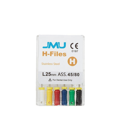 JMU Endo H-Files SS Hand Use 6Pcs - JMU DENTAL INC