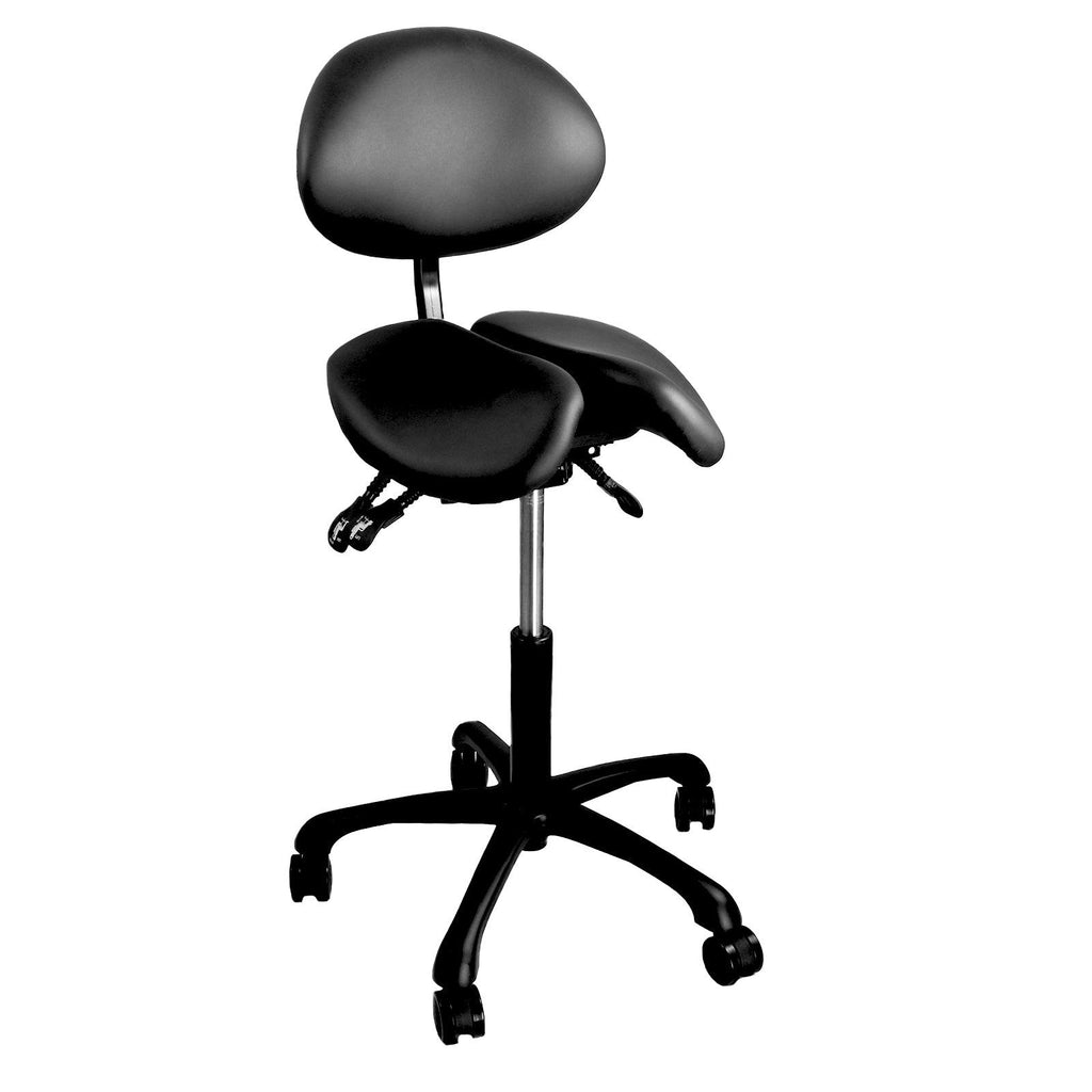 JMU Ergonomic Saddle Stool Split Seat Adjustable Backrest Seat