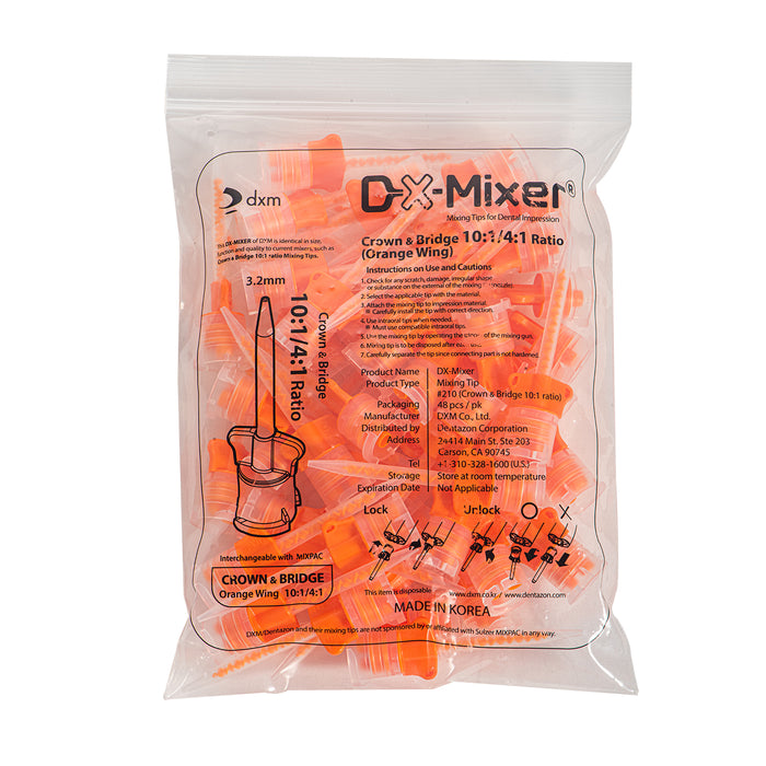 DX-Mixer Dental HP Mixing Tips Crown&Bridge 10:1 Ratio 48/Pk - JMU DENTAL INC