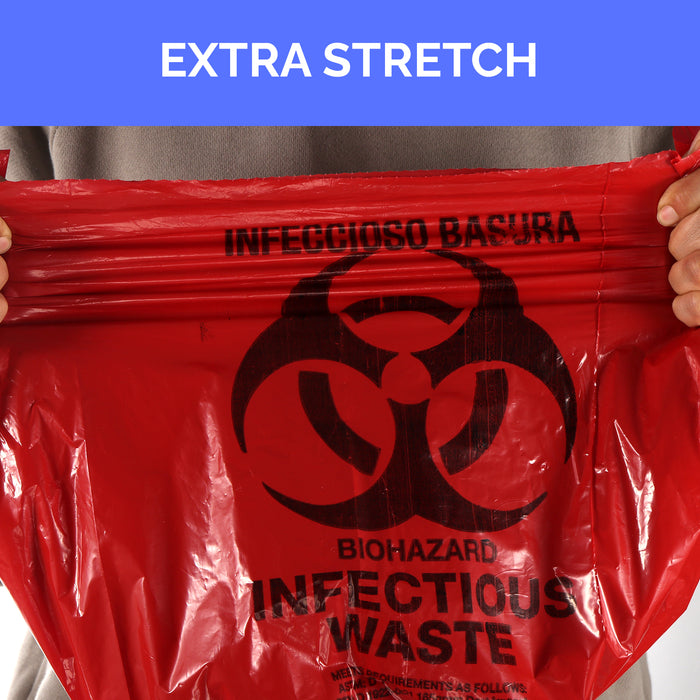 JMU Biohazard Waste Bags 4 Gallon 17"x17" 25 Count - JMU DENTAL INC