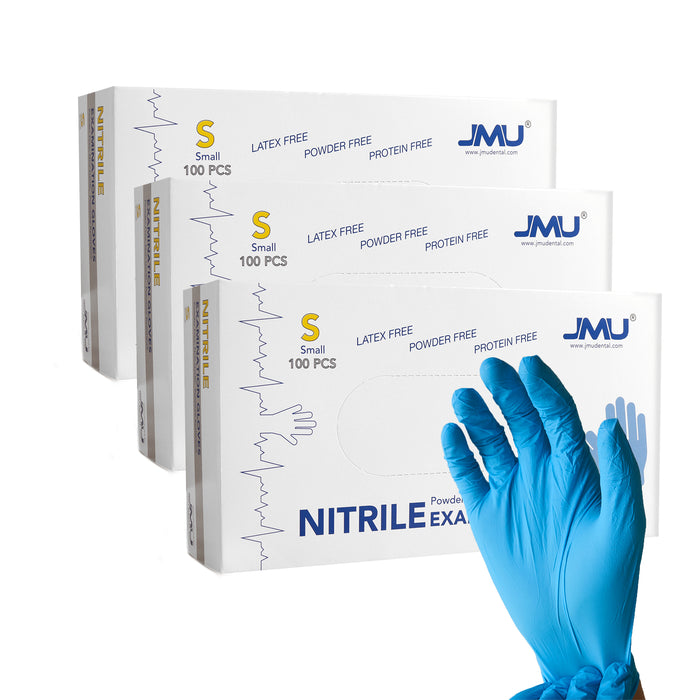 JMU Disposable Medical Nitrile Exam Gloves 4 Mil Blue 100/Box - JMU DENTAL INC